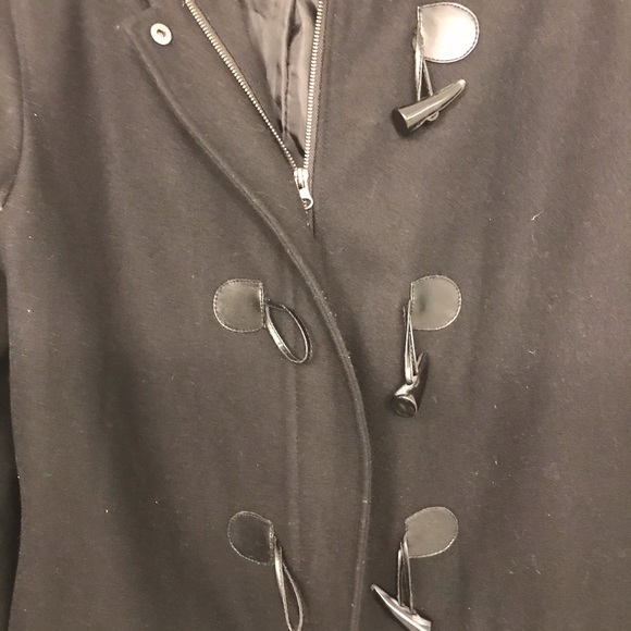 Wool and polyester black coat - Picture 2 of 4